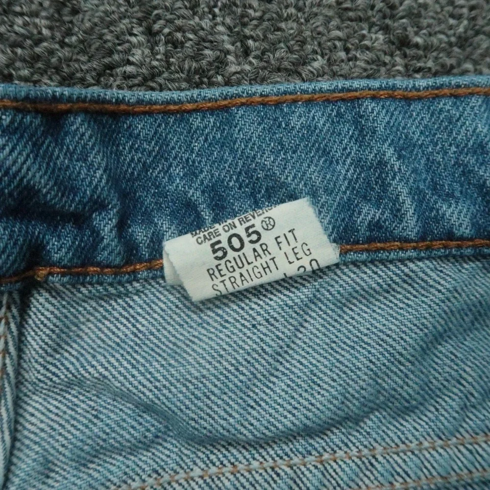 VINTAGE Levis Jeans Mens 33x30 Blue 505 Orange Tab Straight 5‎ Pocket 90s Y2K